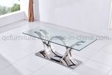 Mirror Silver Frame Glass Coffee Table