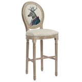 Antique French Style Solid Wooden Barstool W13601