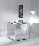 Mirror Veneer Furniture Glass Mirrored Side End Table