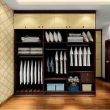 Opening Walk-in Wood Wardrobe, Modern Wood Panel Closet Wardrobe