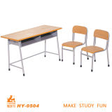 Wood Kids Furniture Double Education Table with Chairs