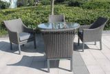 5 Pieces Round Table Arm Chairs Wicker Furniture Dining Set