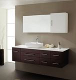 Espresso Solid Wood Bathroom Cabinet with Twice Coating