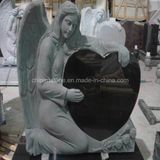 Granite Pure Black Heart Angel Monument Tombstone