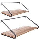 Unique Wood Book Shelf with Metal Book Ends