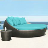 Round Top Popular Garden Furniture Wicker Day Bed / Big Lounge Outdoor Plastic Day Bed Rattan Beach Lounge Chair T561