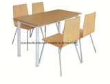 Steel Frame Fast-Food Table and Chair for Restaurant