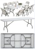 244cm Good Quality Plastic Folding Dining Table