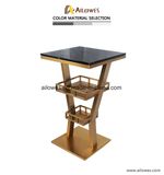 Stainless Steel Tempered Glass High Bar Table