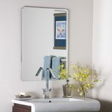 Frameless Shower Cabinet Round Radius Corner Beveling Wall Silver Mirror
