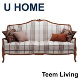 2016 New Collection Sofa U Home Franch Style Fabric Leather Sofa H323 Solid Wood Sofa France Style Sofa Livingroom Sofa