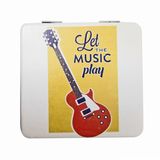 OEM Custom Wholesale Metal PU Pocket Mirror with Violin Picture