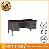 Double Pedestal Durable Wooden Surface Office Computer Desks, Steel Desk