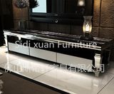 Luxury Home Furniture Fashionable Glass Top TV Stand Woodern Table