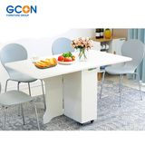 Foldable Wood Extendable Dining Table Chair Set Space Saving Furniture