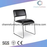 Elegant Design Office Black Color Leather Chrome Metal Base Training Chair