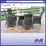 Patio Outdoor Furniture Alum Wicker Chair Table Dining Set Round Rattan Chair (J237)