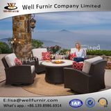 Well Furnir Rattan Wf-17111 Rattan 5-Piece Motion Chat Set with Fire Table
