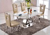 2017 High Quality Popular New Modern Design Glass Expandable Dining Set