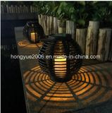 Solar Antique Rattan Lantern Table Light LED Solar Light Amber LED Outdoor Wireless Solar Powered Sensor Solar Lamp