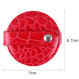 2015 Fashion Leather Round Pocket Mirror for Lady