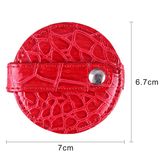 2015 Fashion Leather Round Pocket Mirror for Lady
