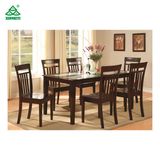 American Countryside Style Good Quality Solid Wood Dining Table with Chairs