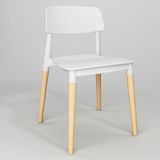 (SP-UC018) Restaurant Used Wood Leg Backrest Plastic Dining Chair