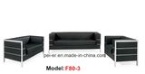 Office Leather Stainless Steel Reception Commercial Sofa (F80-3)