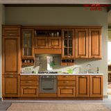 Modern Painting Solid Teak Wooden Kitchen Cabinet (GSP5-046)
