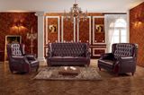 Luxury High Back Red Leather Chesterfield Sofa Set Ms-09#