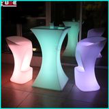 Multicolor LED Light Cocktail Table Bar Stools Illuminated High Bar Tables