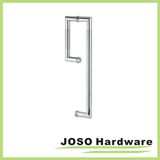Brushed Stainless Back-to-Back Straight Combination Push and Pull Handle Set