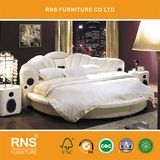 9#-1round Bed Round Bed High Quality Modern Bedroom Leather Round Bed