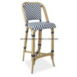 Weather Proof Outdoor Metal Rattan Bistro Bar Stools Bar Chairs
