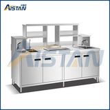 St11 1.8m Gong Tea Stainless Steel Bar Work Table with Double Sink