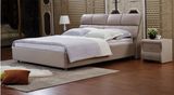 Shunde Home Furniture King Size Soft Leather Bed with Headboard