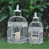 Antique Shabby Chic Set/2 Hanging Birdcage