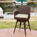 Wicker Outdoor Swivel Arm Bar Stool