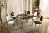 Functional Black Glass Stainless Steel Dining Tables