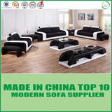 Black and White Modern Upholstery Sectional Genuine Leather Sofa
