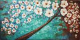 Stretched Heavy Oil Flower Oil Paintings with Nice Texture for Home Decoration