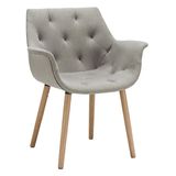 Solid Wood Legds Fabric Dining Chair (W13209)