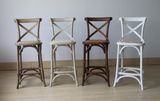 Solid Oak Cross Back Barstool