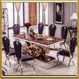 Dining Table Set Glass Luxury Stainless Steel Glass Dining Table