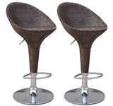 Rattan Scoop Seat Bar Stools