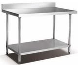 2-Deck Stainless Steel Working Table with Splashback