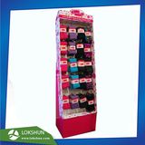 Pop Cardboard Floor Display with Plastic Hooks for Socks, Supermarket Cardboard POS Retail Display Stand Fsdu