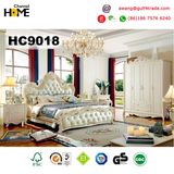 European Bedroom Furniture Wood Bed with Leather (HC9018)