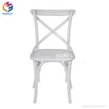 X-Back Rustic Cross Back Beech Wood Chair with White Grain